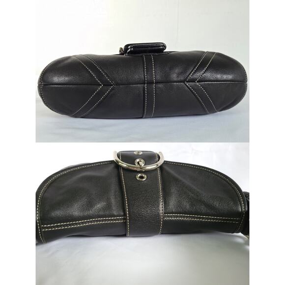 Vintage Coach(9247) Black Leather Soho Magnetic Buckle Flap Purse/Bag - Picture 3 of 14